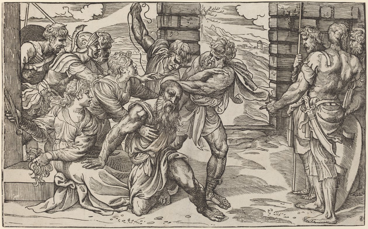 Samson og Delila af Niccolò Boldrini after Titian