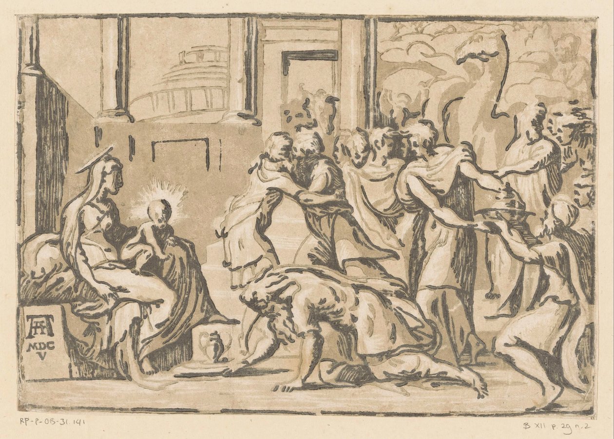 Tilbedelse af kongerne af Niccolò Vicentino (attributed to)
