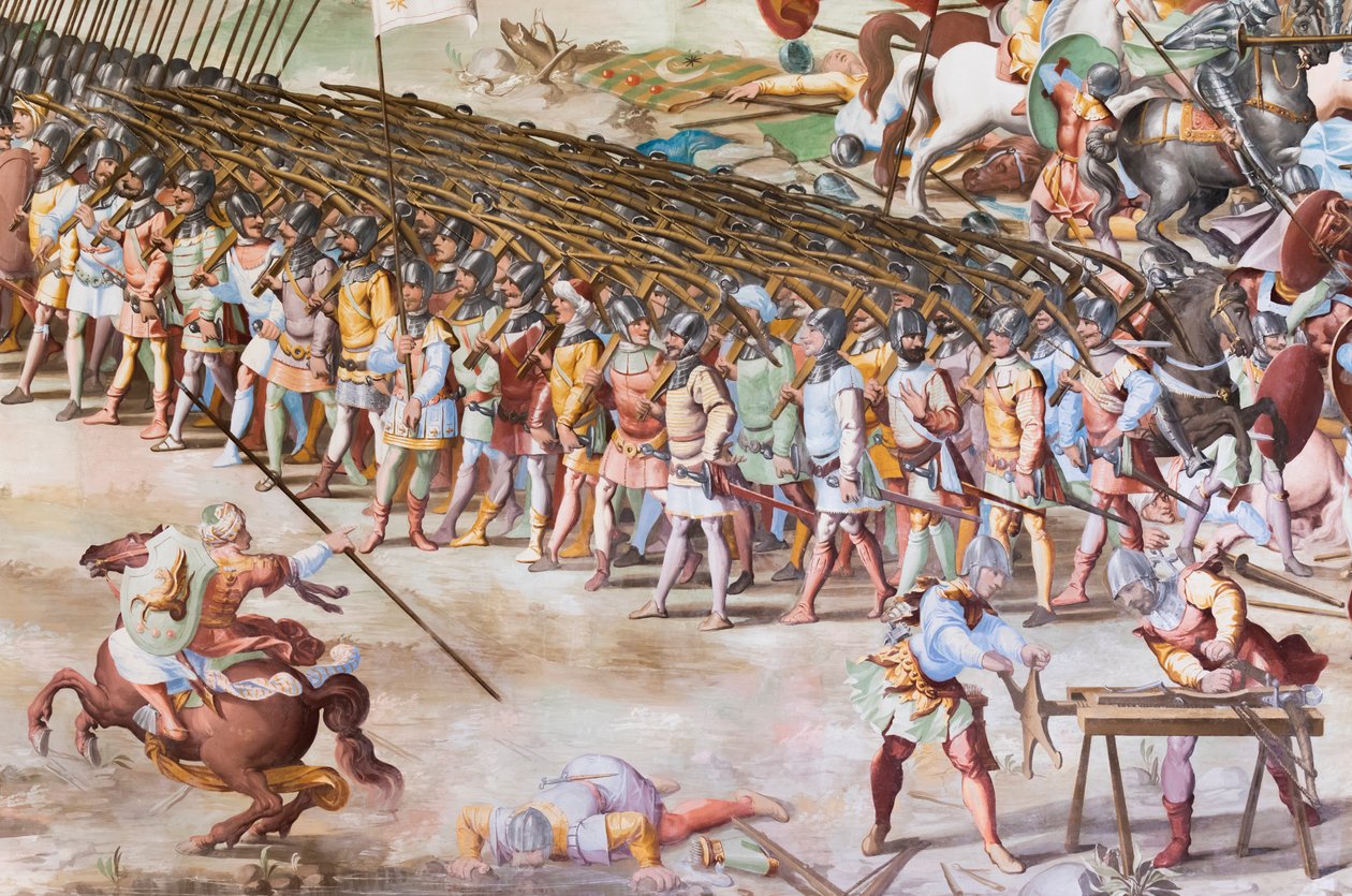 Detalje af fresco i Hall of Battles i slaget ved La Higueruela i 1431 af Niccolo Granello