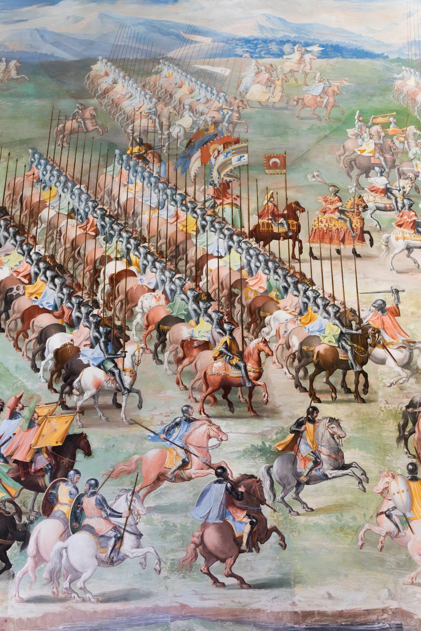 Detalje af fresco i Hall of Battles i slaget ved La Higueruela i 1431 af Niccolo Granello