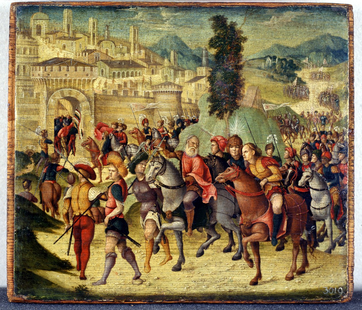 Scene fra romersk historie (tempera på træ) af Niccolo the Younger Giolfino