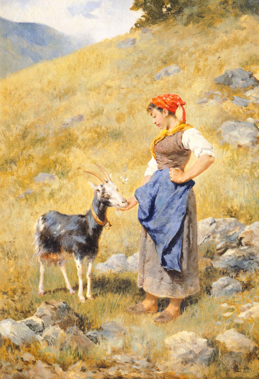 Hyrdinde af Niccolo Cannicci (1846-1906) af Niccolo Cannicci