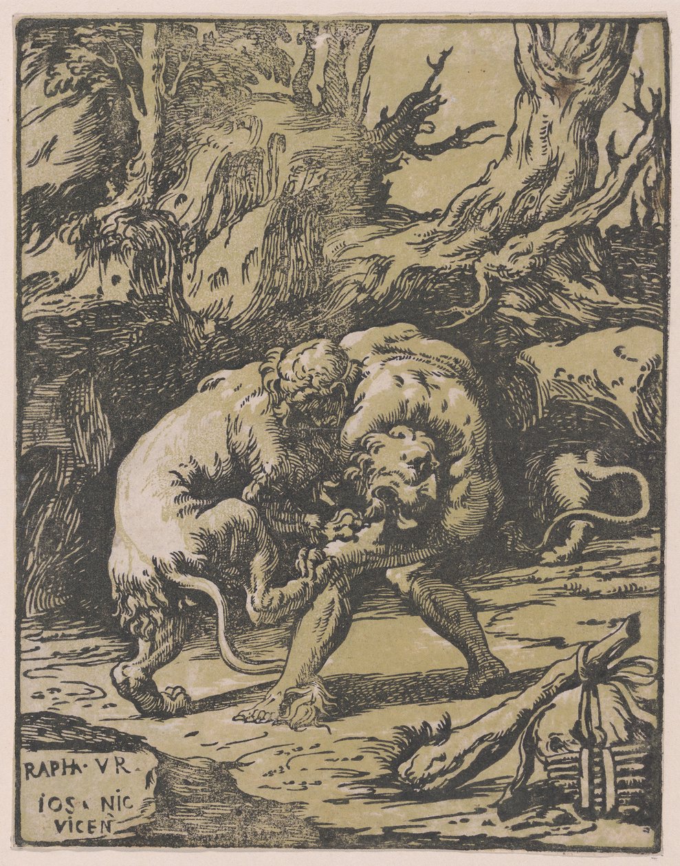 Hercules and the Nemean Lion, 1540-50., 1540-50. af Niccolo Vicentino