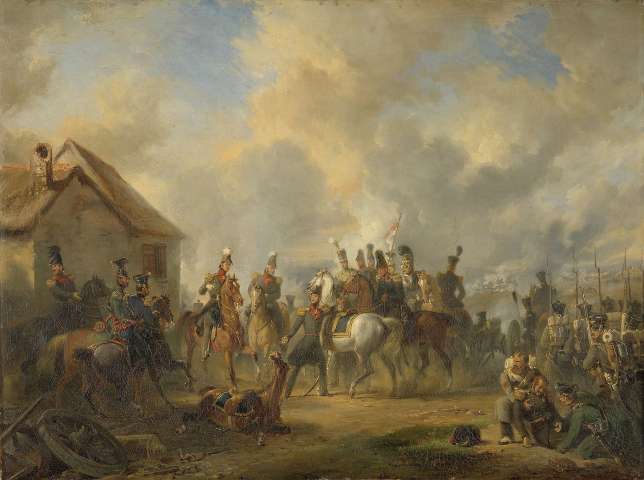 Slaget ved Bautersem under Ten Days Campaign, 1833 af Nicholas Pieneman