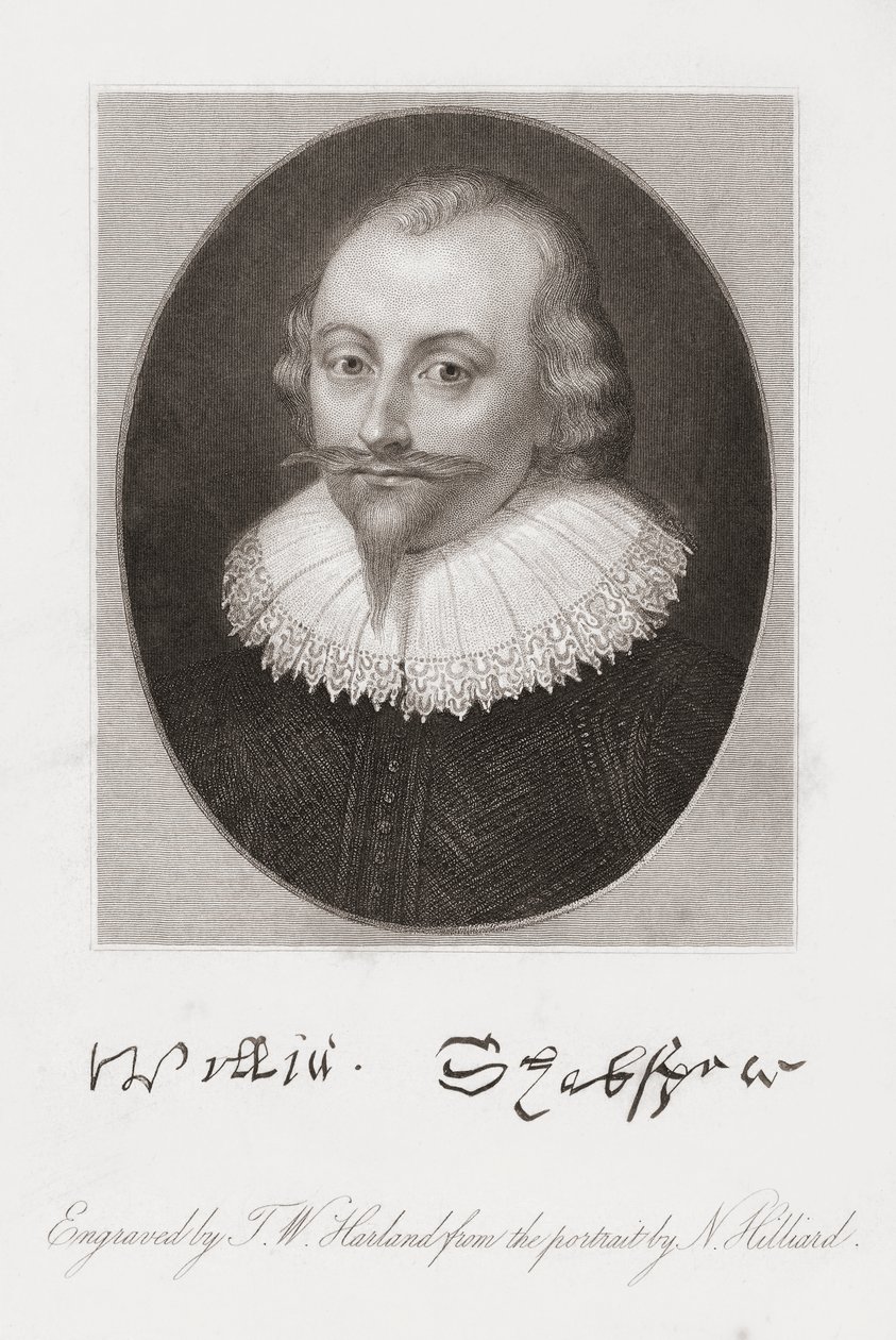 William Shakespeare. Portræt af Hilliard. af Nicholas (after) Hilliard