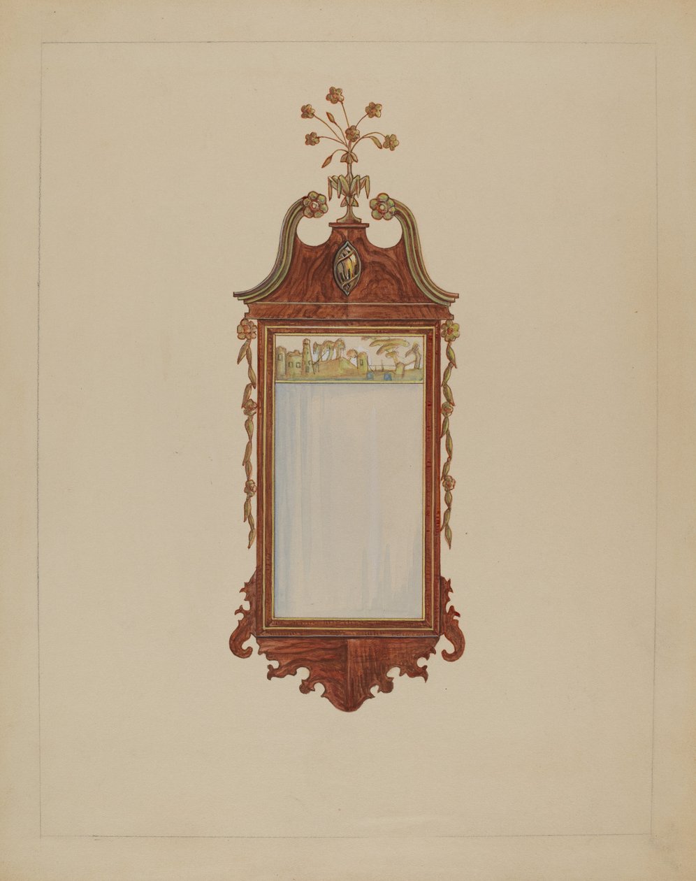 Hepplewhite spejl af Nicholas Gorid