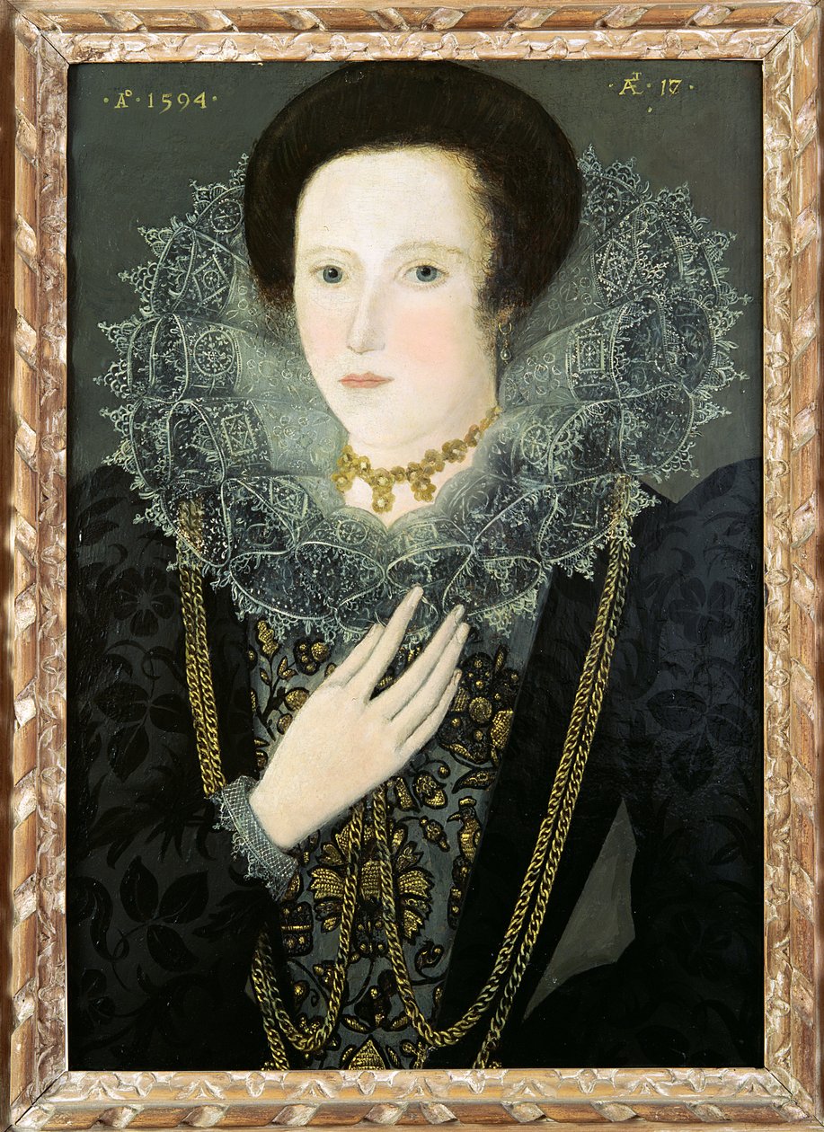 Dorothy Huddelston (nee Dormer), 1594 af Nicholas Hilliard
