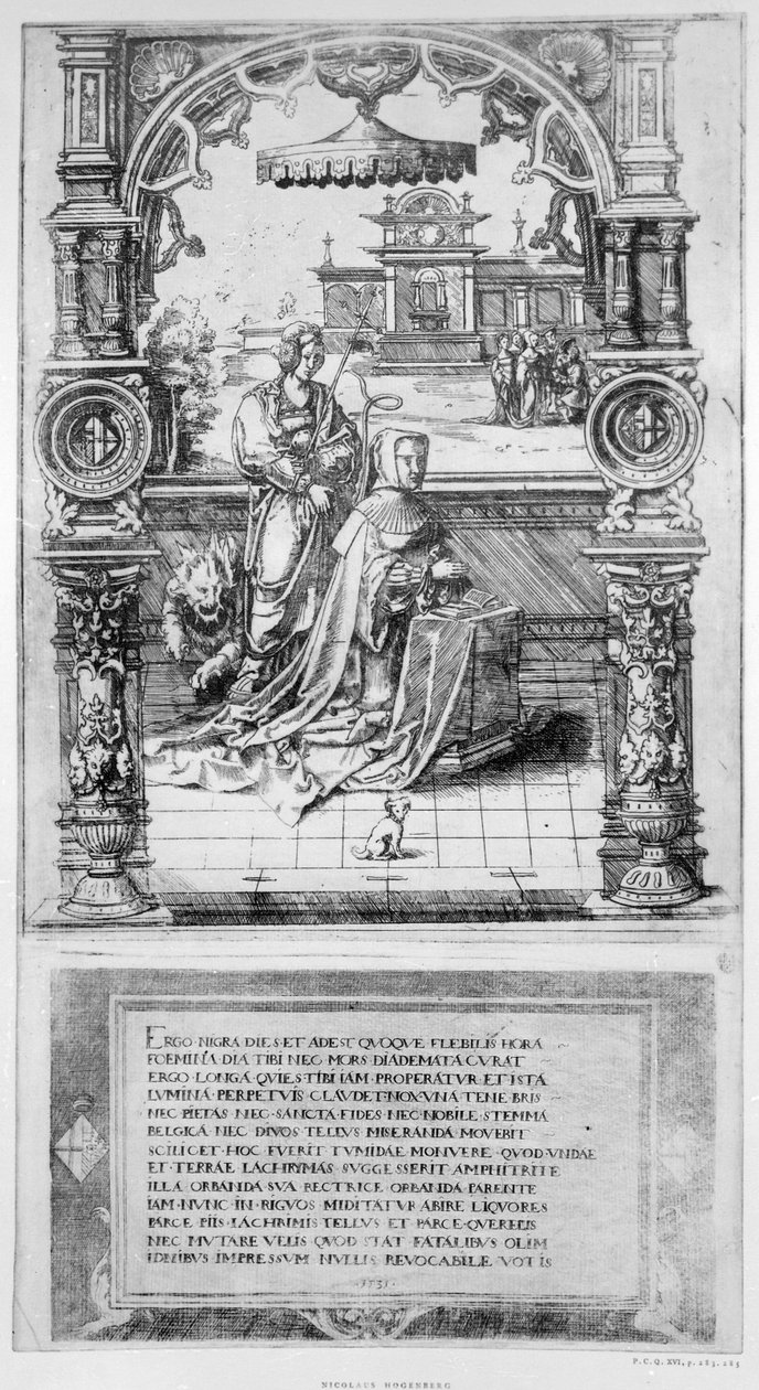 Epitafium af Margaret af Østrig af Nicholas Hogenberg