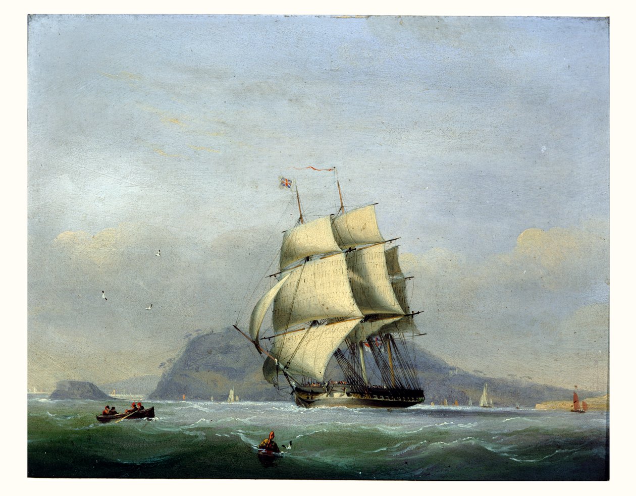 H.M.S. Piqué under Sejl af Nicholas Matthews Condy
