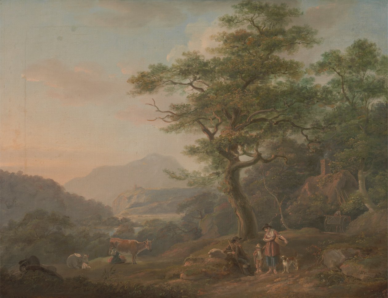 Et Landskab med Figurer af Nicholas Pocock