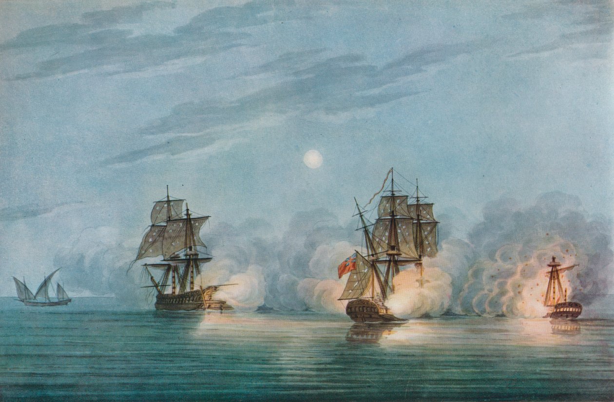 Fangst af Badere-I-Zaffér, c1809 af Nicholas Pocock