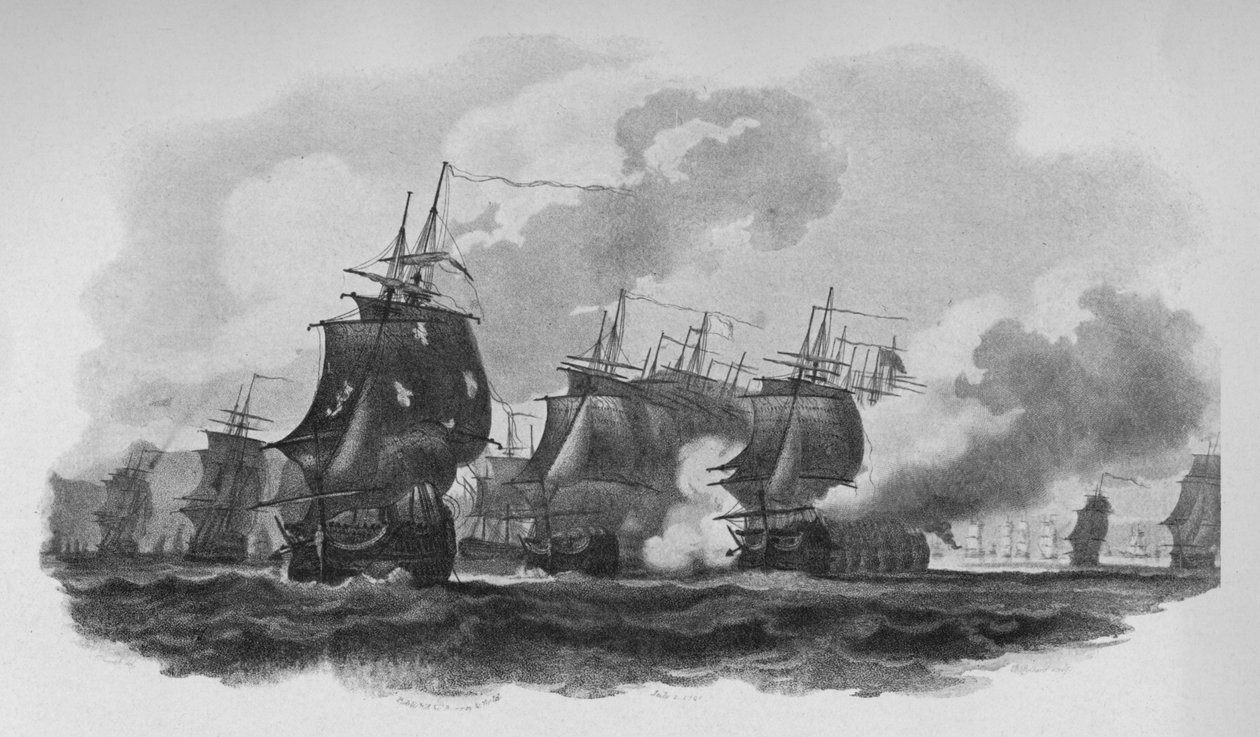 Forlovelse ud for Dominica, c1782 af Nicholas Pocock