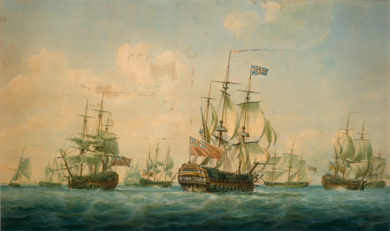 Skibe ved Spithead 1797 af Nicholas Pocock