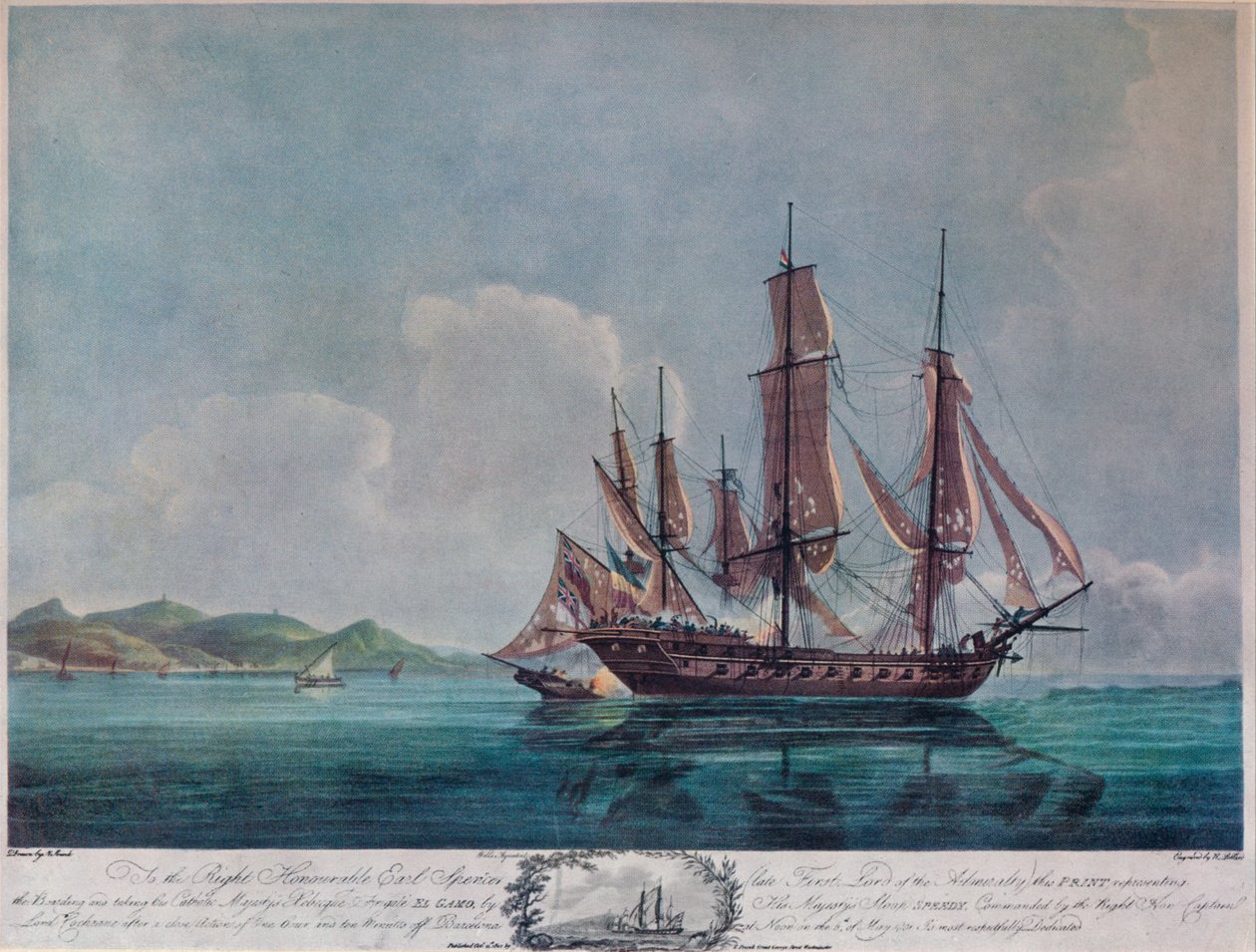 The Speedy og El Gamo, c1802 af Nicholas Pocock