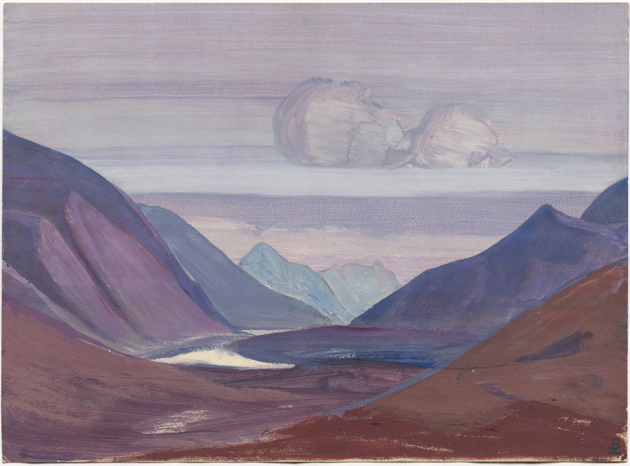 Chandra River, studie, 1931 af Nicholas Roerich