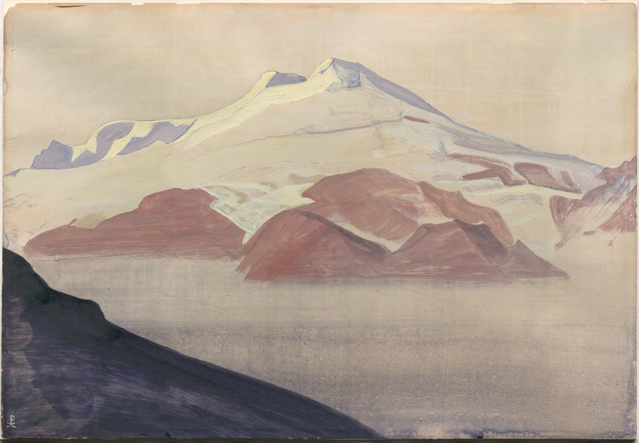 Elbrus, Kaukasus, albumblad, 1933 af Nicholas Roerich