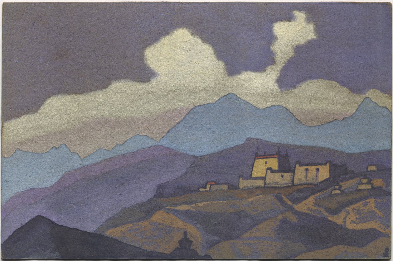 Kloster i Tsang-provinsen, Tibet, 1936 af Nicholas Roerich