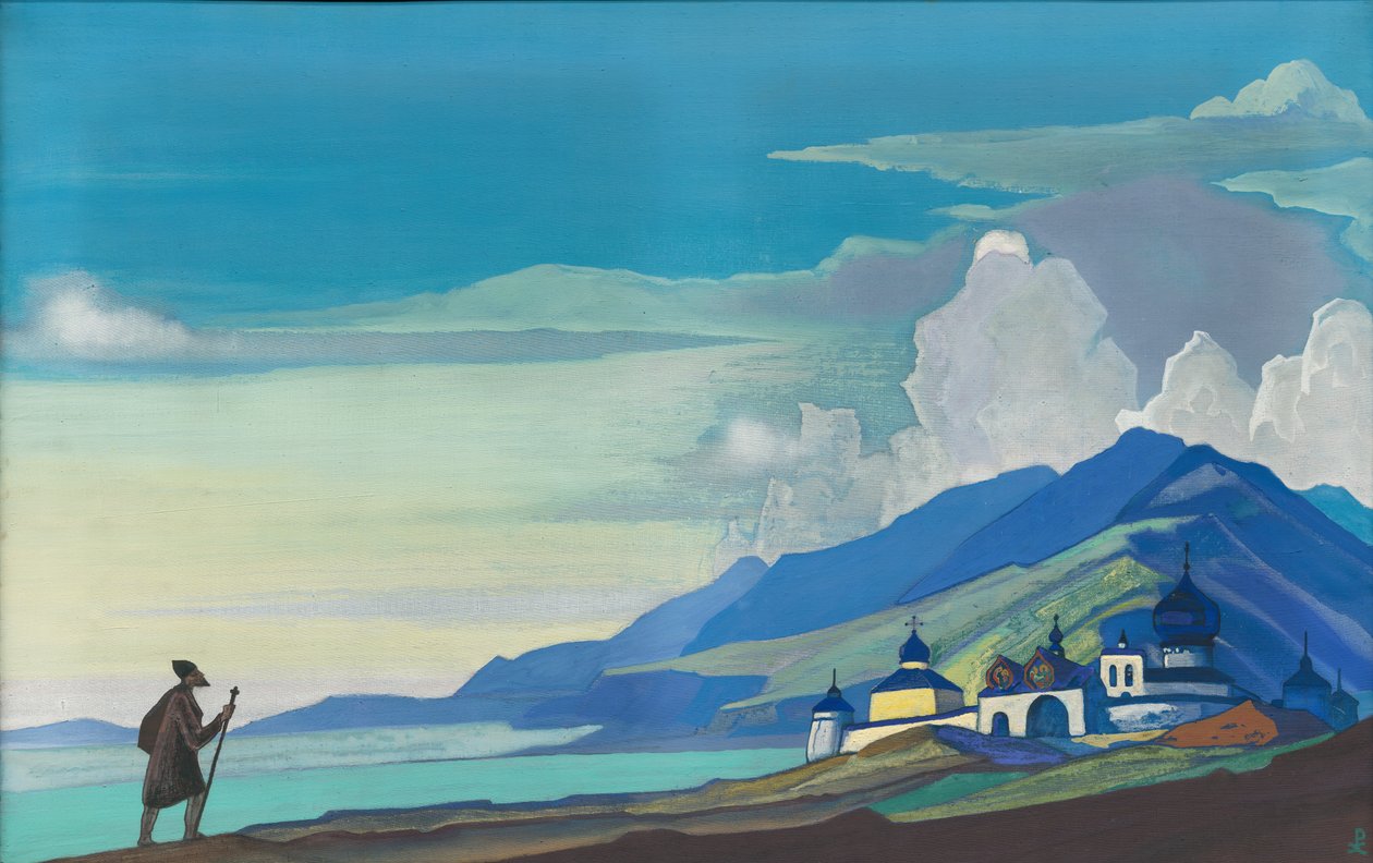 Pilgrim fra den strålende by, 1933 af Nicholas Roerich
