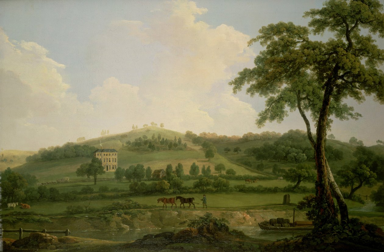 Udsigt over Oakage Hall, Colwich af Nicholas Thomas Dall