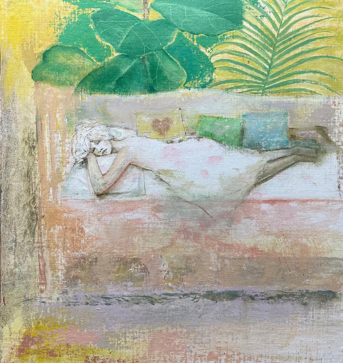 Daybed, 2022-23 (olie på plade) af Nick Williams