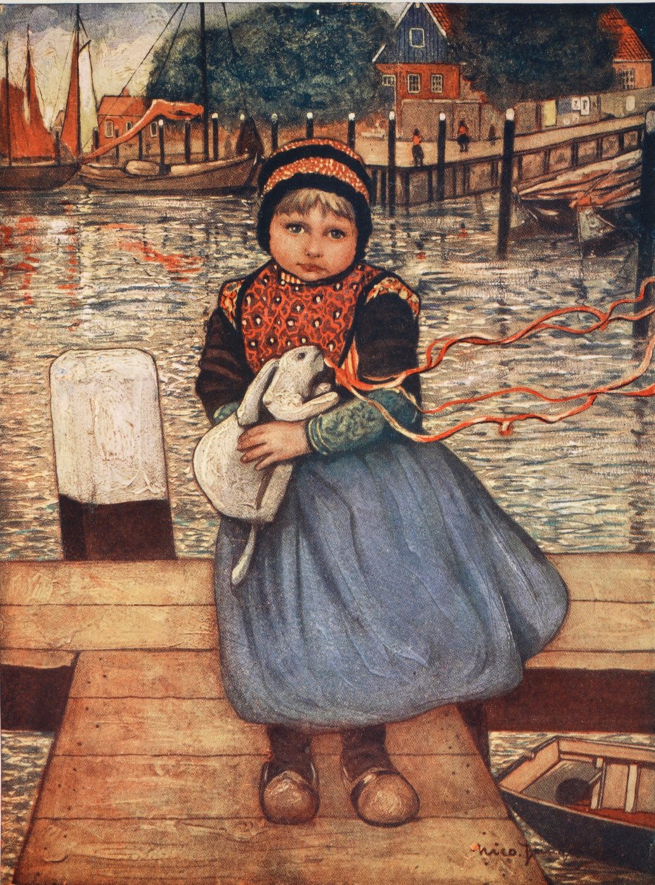 En pige med en kanin, 1904 af Nico Jungman