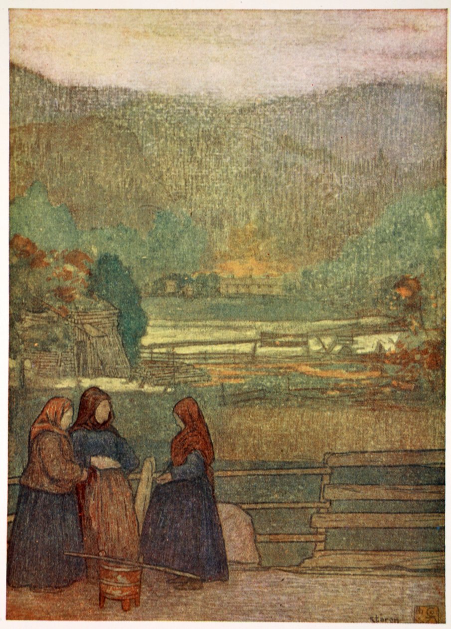 Landkvinder sælger bær på vejen til Storen, 1905 af Nico Jungman