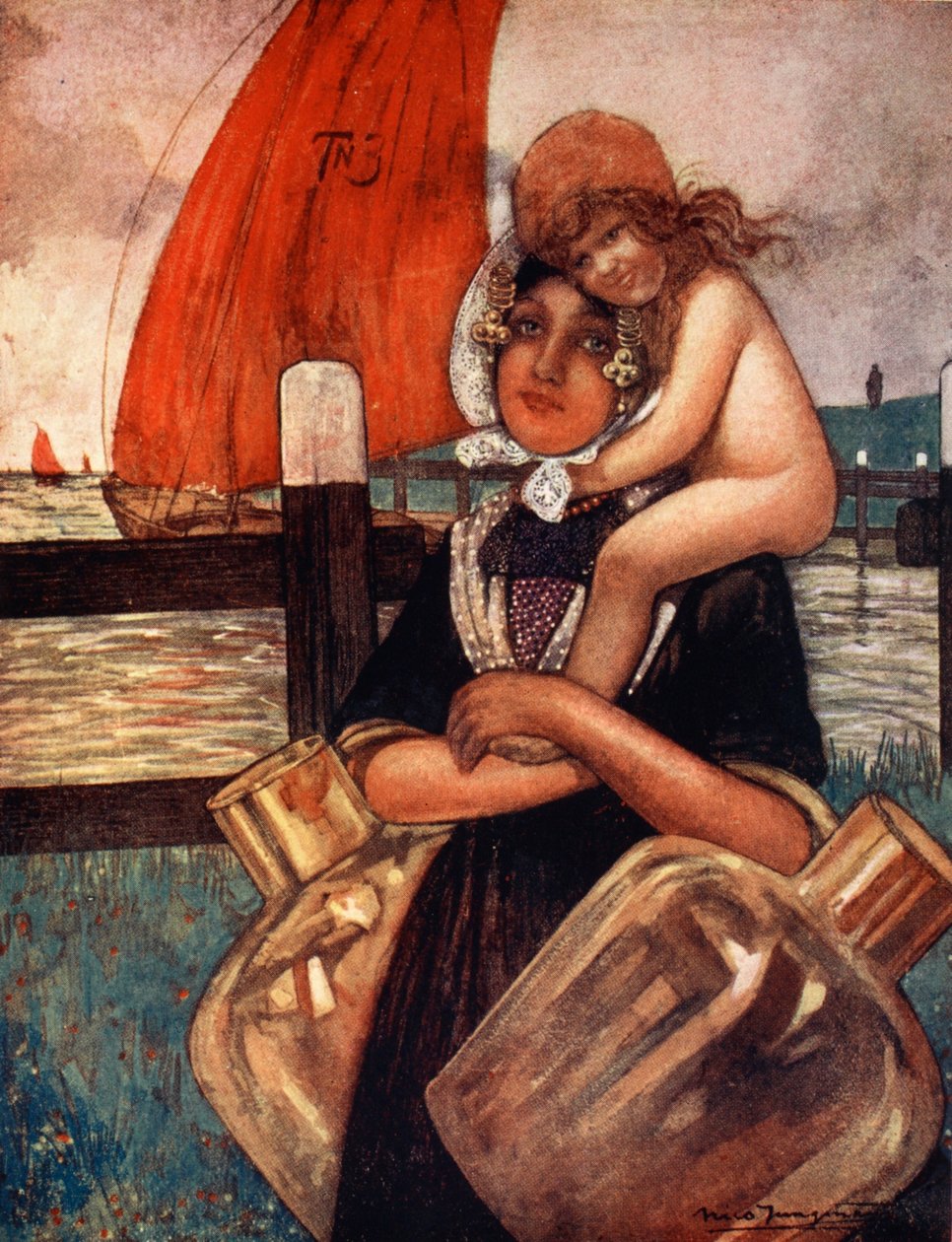 Mor og baby, 1904 af Nico Jungman