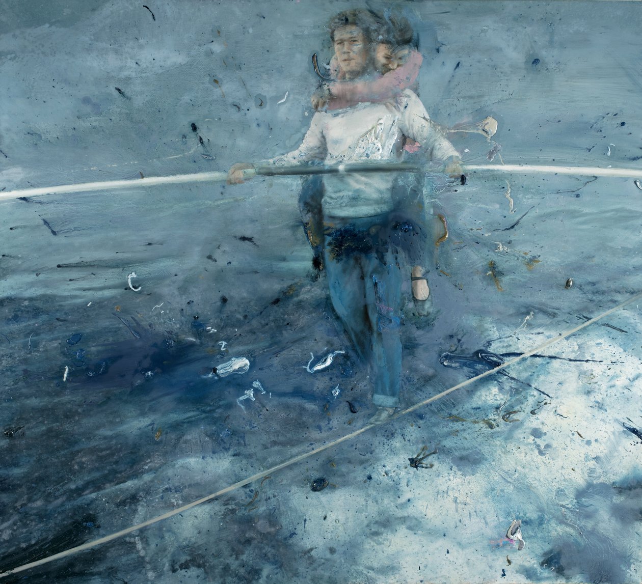 Tightrope walker, 2021 (olie på lærred) af Nicola Pucci