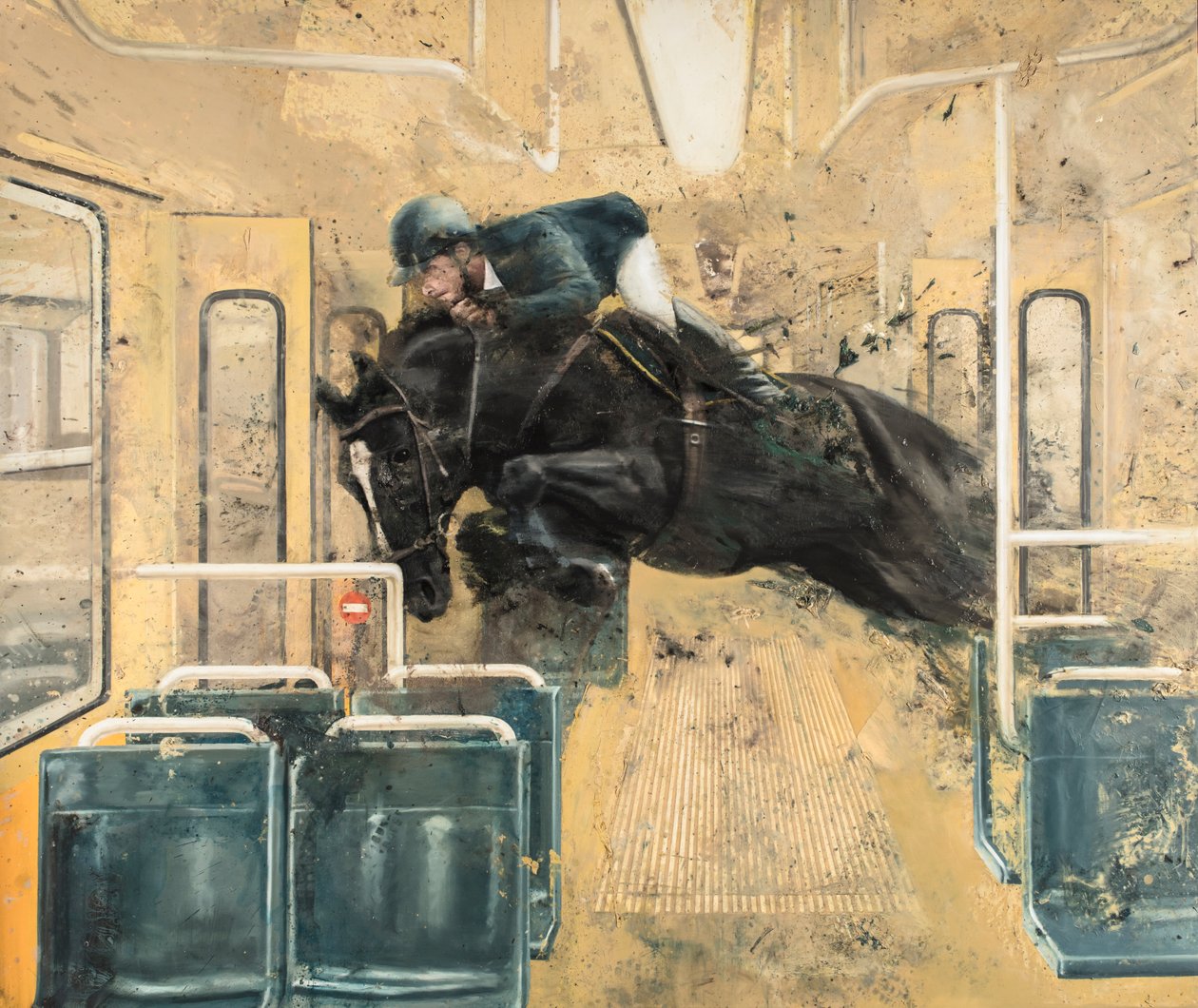 Sporvognsspring III, 2019 (olie på lærred) af Nicola Pucci