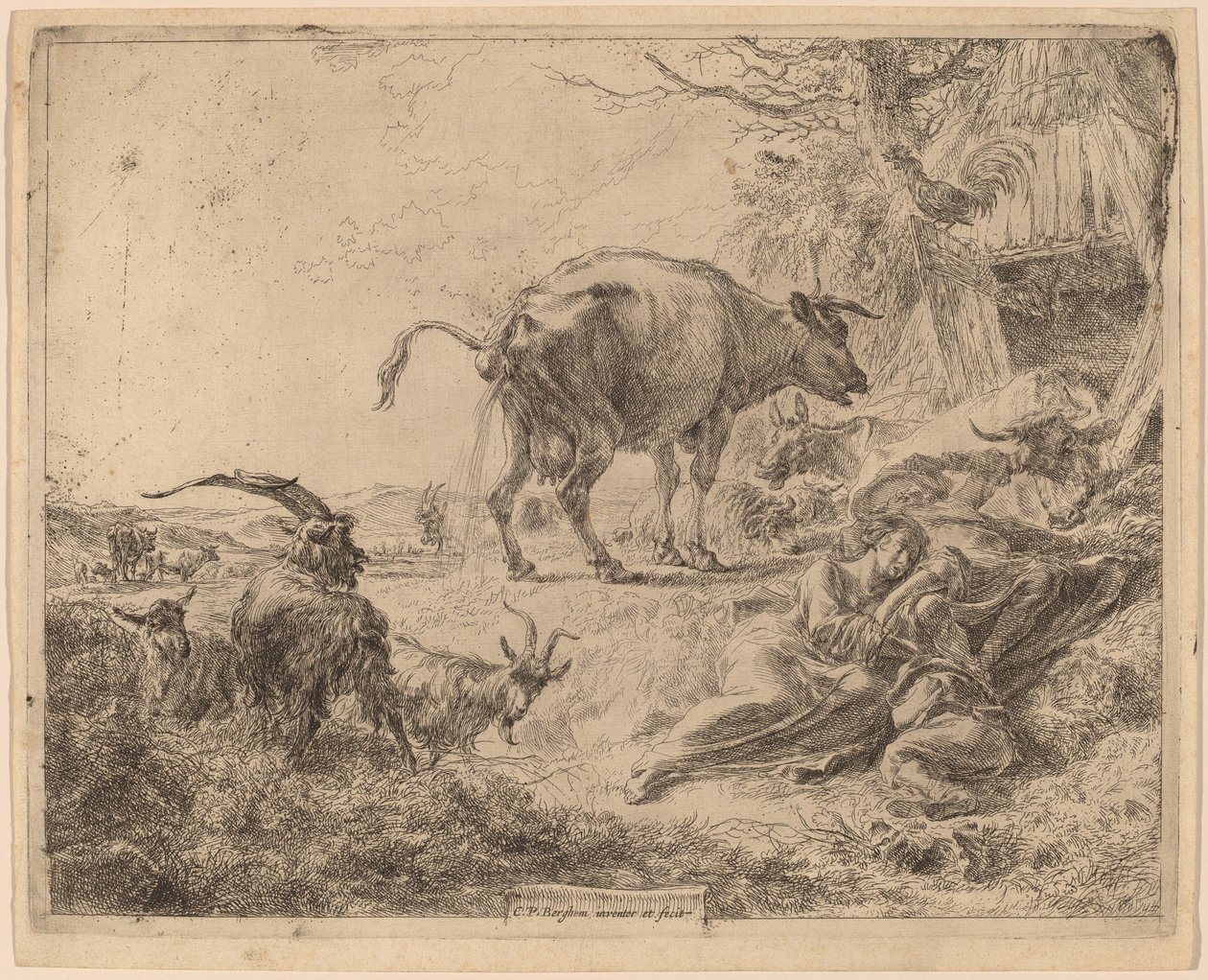 Ko pisser. af Nicolaes Berchem