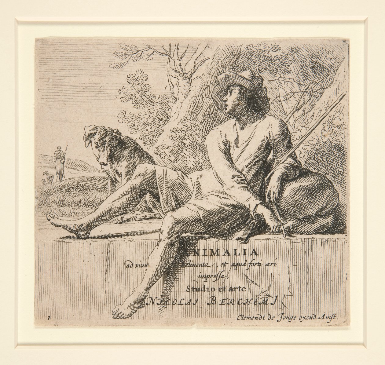 Hyrde siddende på en sten (fra af Nicolaes Berchem