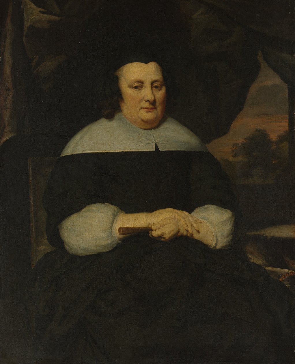 Portræt af en kvinde, ca. 1665-70. af Nicolaes Maes
