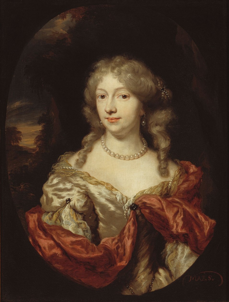 Portræt af en ung dame af Nicolaes Maes