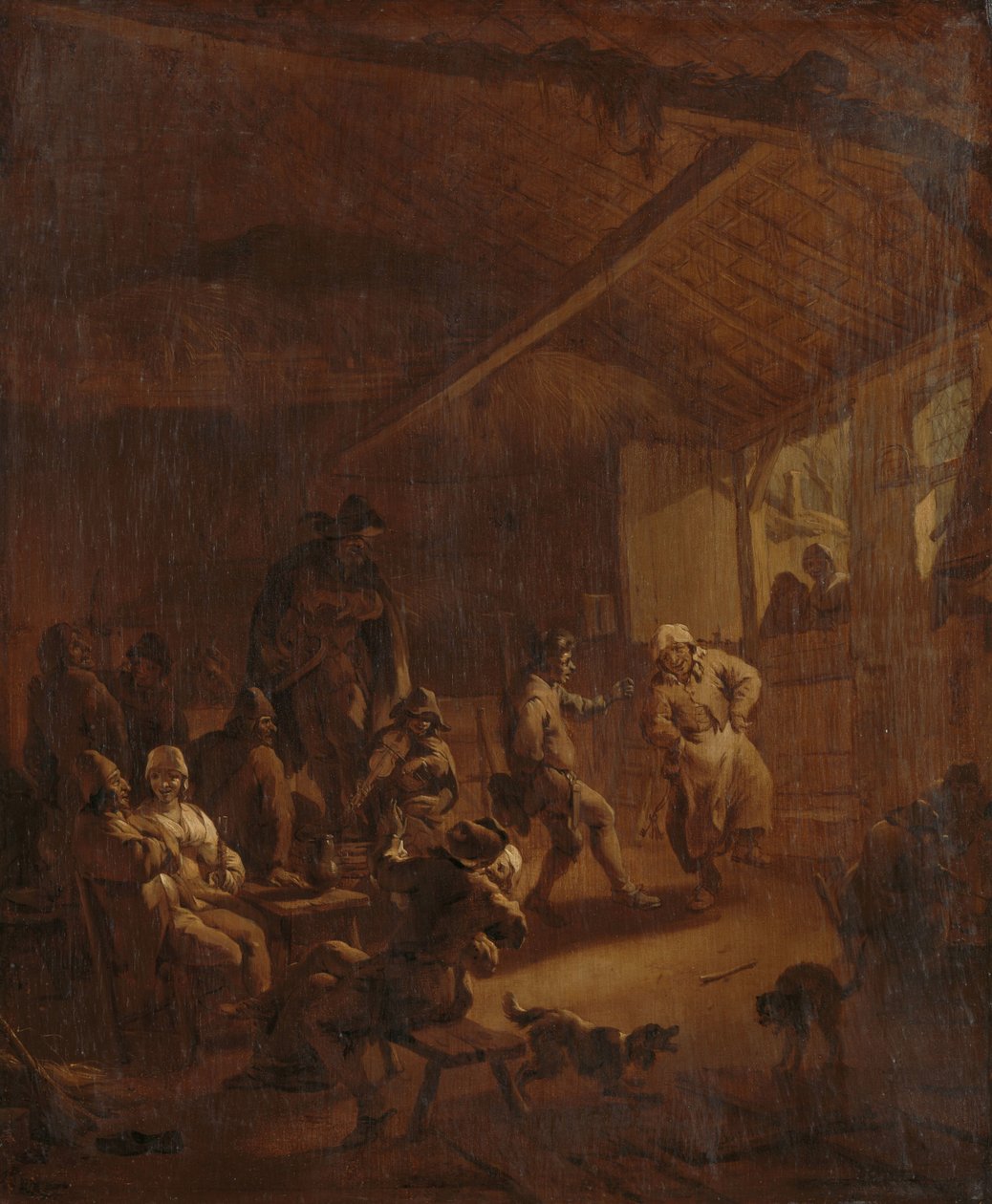 Bønder danser i en lade af Nicolaes Pietersz Berchem