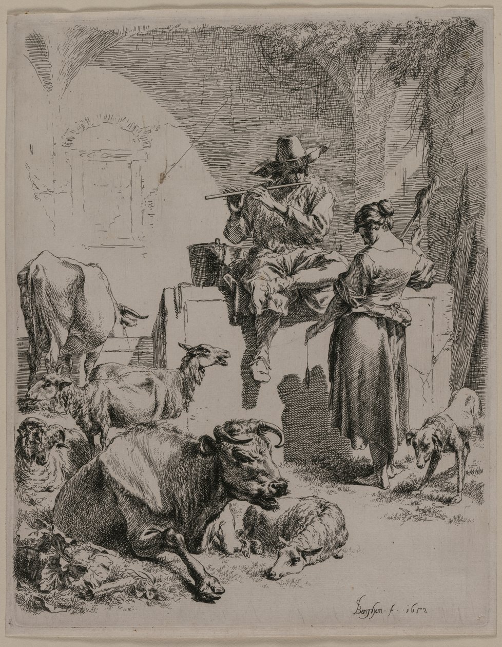 Den rørende hyrde, 1652. af Nicolaes Pietersz. Berchem