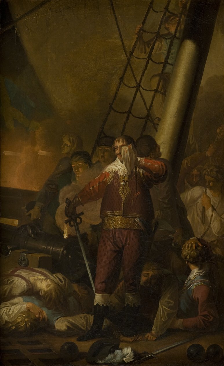 Christian IV ombord på sit flagskib "The Trinity" af Nicolai Abildgaard
