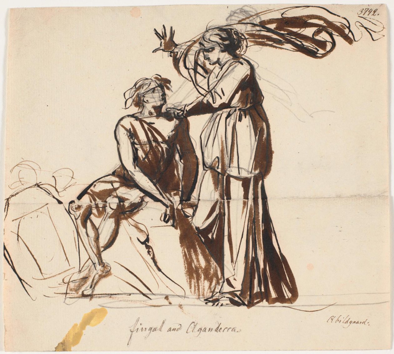 Fingal og Agandecca. Ossians digte, Fingal III af Nicolai Abildgaard