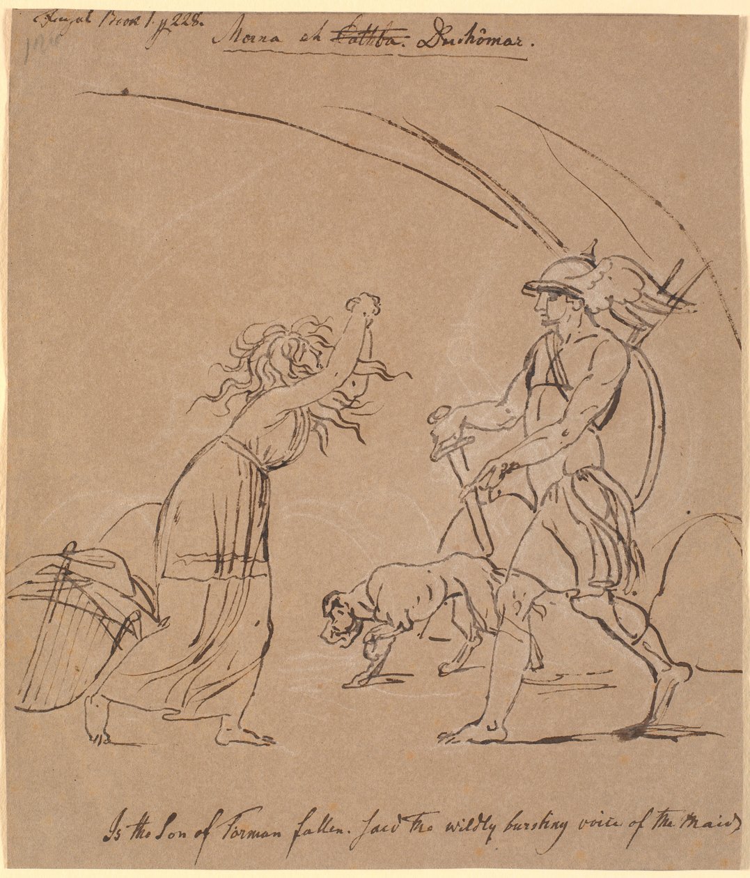 Scene af Ossian; Morna og Duchomar af Nicolai Abildgaard