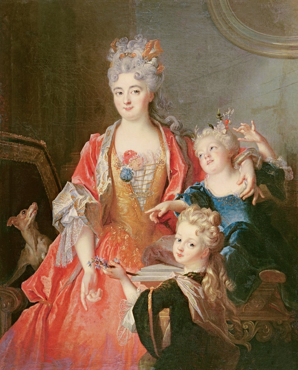 En kvinde med to børn af Nicolas de Largillière