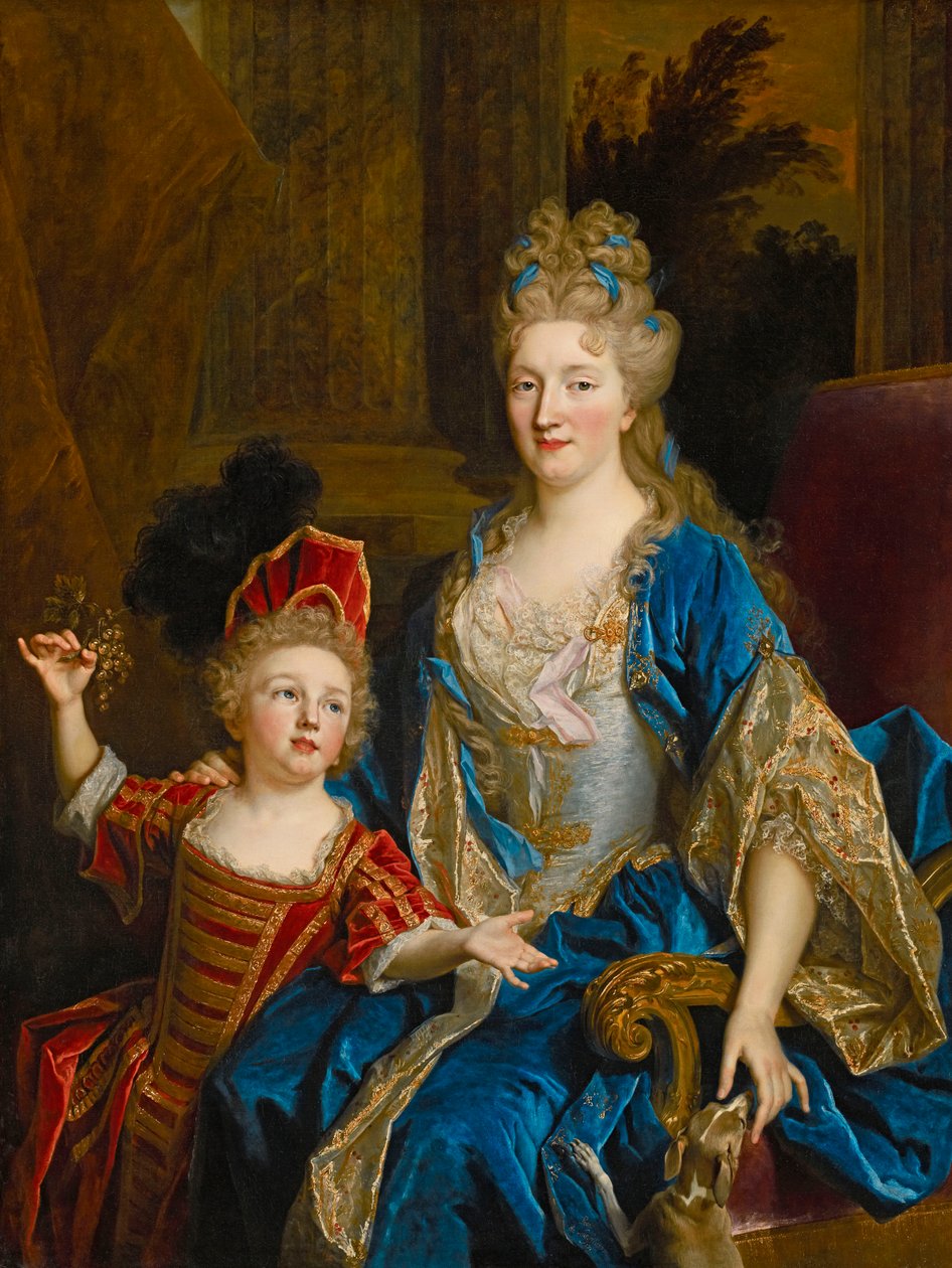 Portræt af Catherine Coustard, Marquise af Castelnau, med hendes søn Leonor, ca. 1699 af Nicolas de Largillière