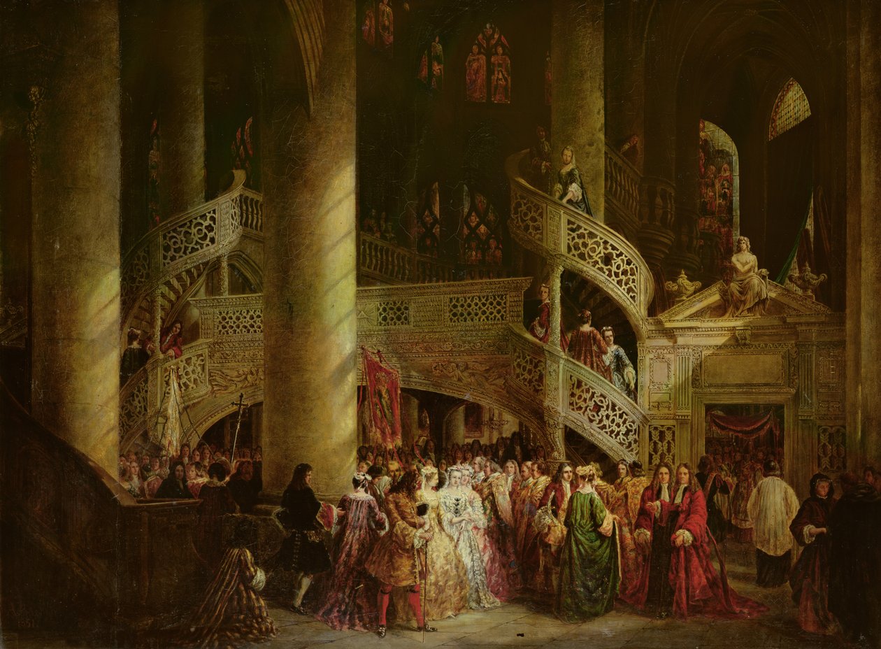 Interiør af Saint-Etienne du Mont-kirken, Rood-Screen, 1851 af Nicolas Alexandre Barbier
