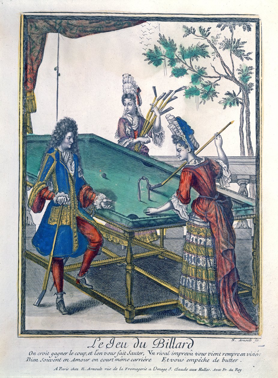 Et spil billard, slutningen af det syttende århundrede af Nicolas Arnoult