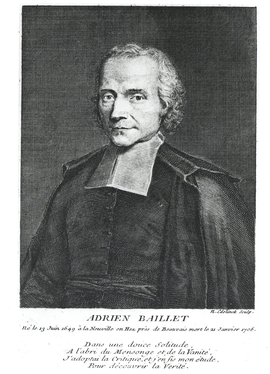 Portræt af Adrien Baillet (1649-1706) af Nicolas Etienne Edelinck
