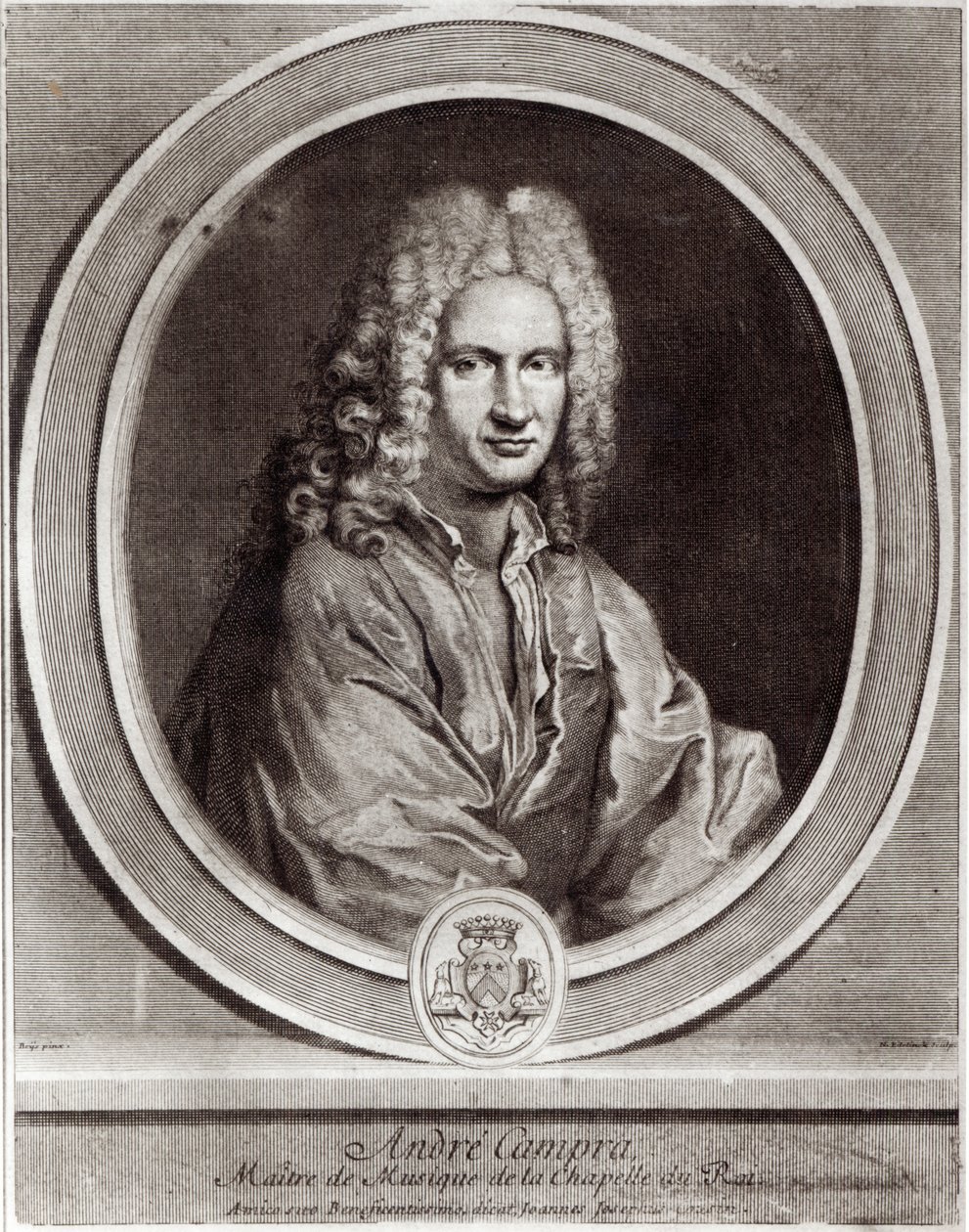 Portræt af Andre Campra (1660-1744) af Nicolas Etienne Edelinck