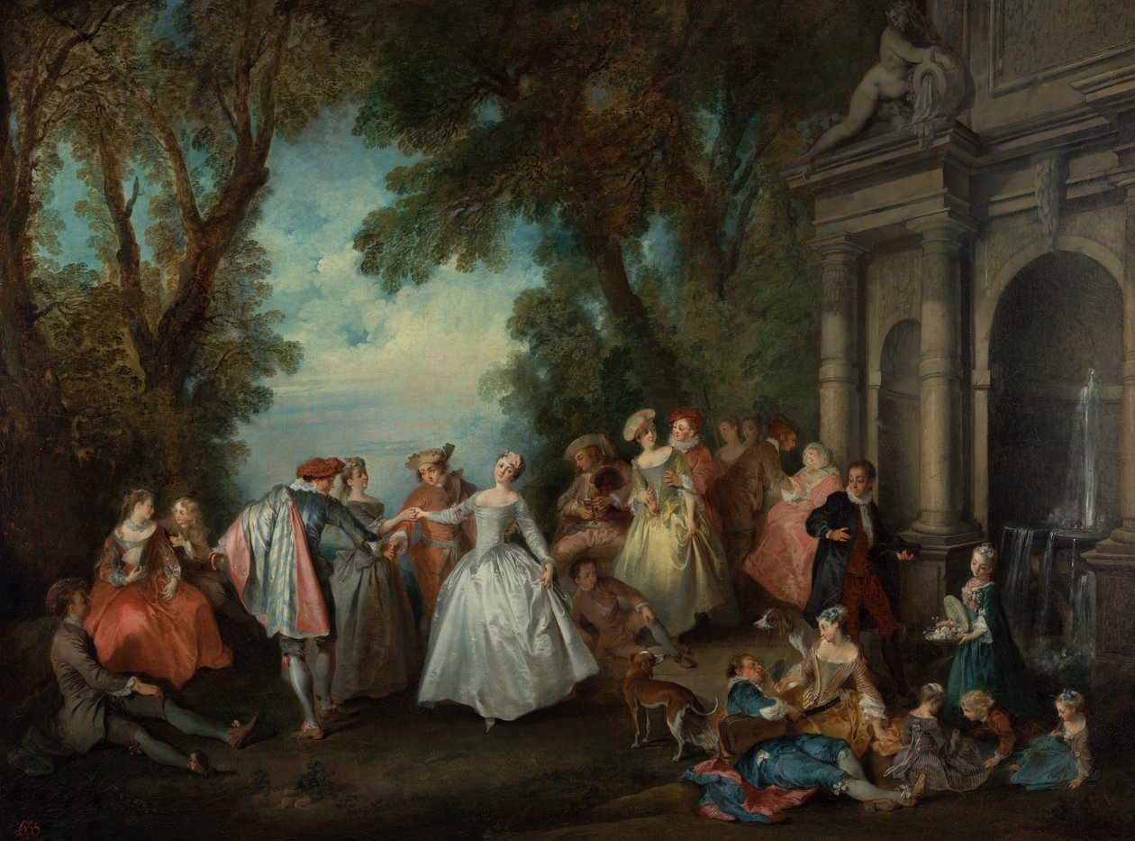 Dans før et springvand af Nicolas Lancret