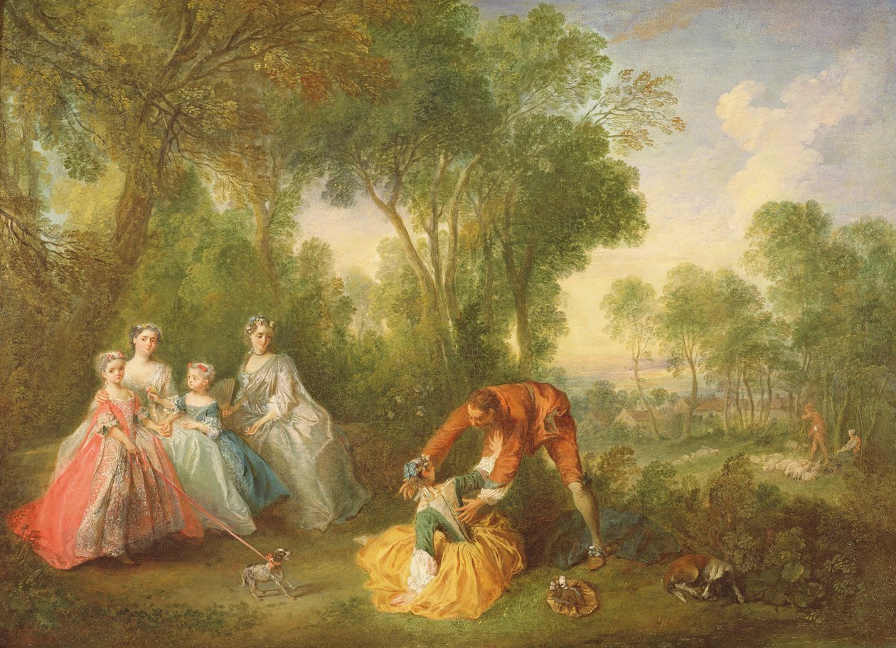 Familien Bourbon-Conti af Nicolas Lancret