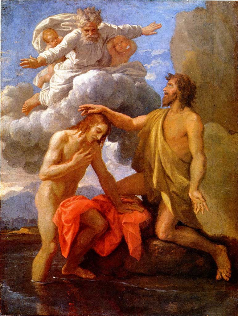 Sankt Johannes døber Kristus af Nicolas Poussin