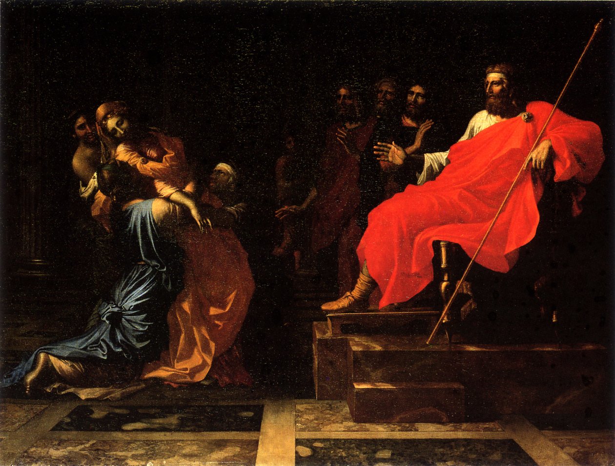 Ester foran Ahasveros af Nicolas Poussin