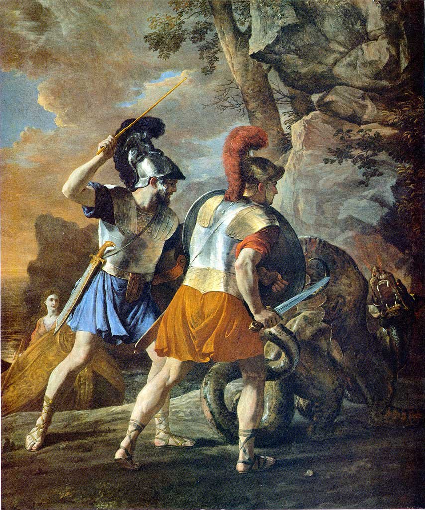 Ledsagere af Rinaldo af Nicolas Poussin