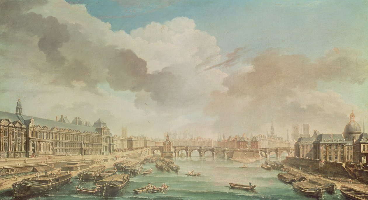 Louvre, Pont Neuf og College des Quatre Nations, 1755 af Nicolas Raguenet